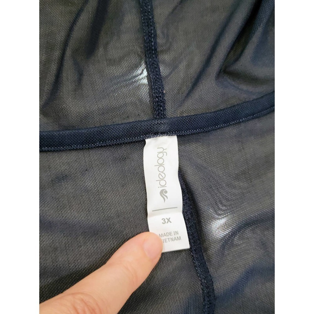 Ideology Womens Plus Size Zip Up Hoodie Mesh Indigo Sea 3X - Picture 10 of 10